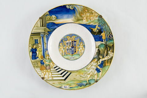 Plat rond : Orphée et Eurydice ; armoiries d'Isabelle d'Este-Gonzague, marquise de Mantoue (1474-1539), image 6/6