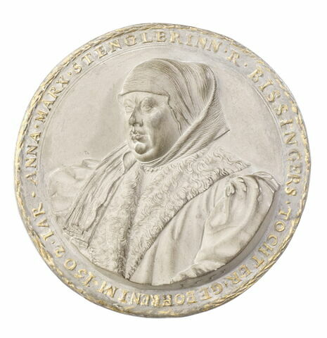 Médaillon : Anna, femme de Marx Stengle d'Augsbourg, née en 1502, image 1/4