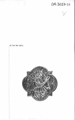Plaquette quadrilobée provenant d'une croix : l'ange de l'Annonciation, image 5/5