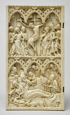 Feuillet gauche de diptyque : Crucifixion ; Nativité, image 1/7