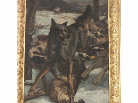 Scènes de chasse et de fauconnerie : Scène de chasse avec louvard, image 3/3
