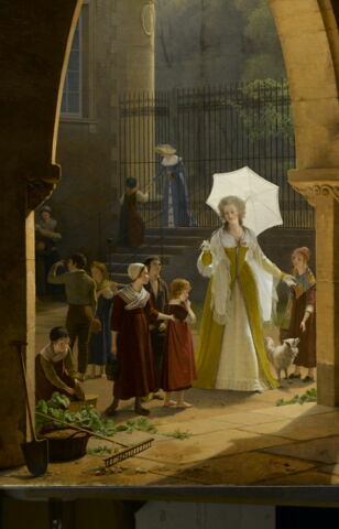 Madame Elisabeth assistant à la distribution du lait dans sa maison à Montreuil, image 2/4