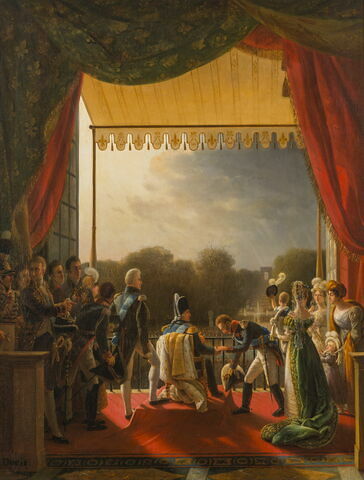 Louis XVIII assiste au retour de l'armée d'Espagne des Tuileries, 2 décembre 1823