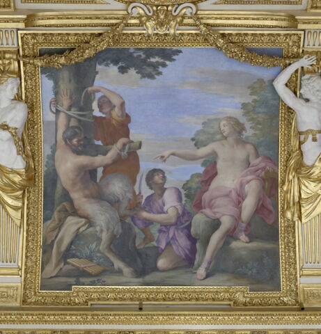 Plafond : Salle des Saisons -Apollon et Marsyas, au dessus de la corniche, côté ouest