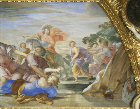 Plafond : Salle de Septime Sévère - L'enlèvement des Sabines, au dessus de la corniche, côté ouest,, image 21/23