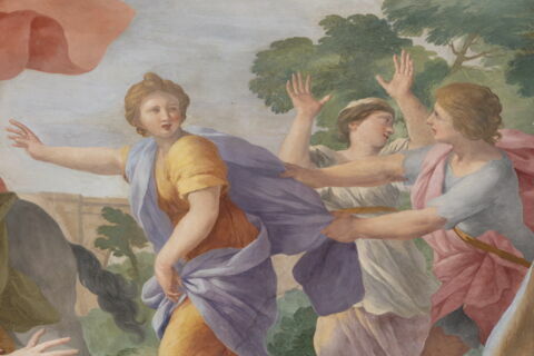 Plafond : Salle de Septime Sévère - L'enlèvement des Sabines, au dessus de la corniche, côté ouest,, image 5/23