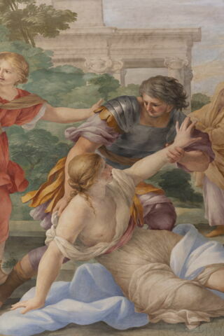 Plafond : Salle de Septime Sévère - L'enlèvement des Sabines, au dessus de la corniche, côté ouest,, image 12/23