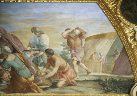 Plafond : Salle de Septime Sévère - La Continence de Scipion, au dessus de la corniche, côté est., image 14/15