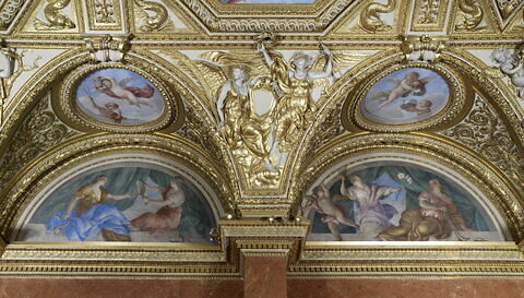Plafond : Salle des Antonins - La Prudence et la Prévoyance, au dessus de la corniche, côté ouest, au centre., image 3/5