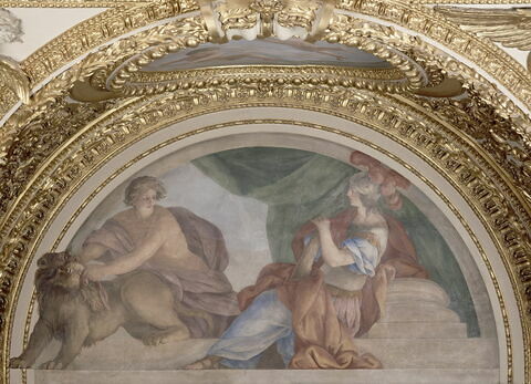 Plafond : Salle des Antonins - La Tempérance et la Paix, au dessus de la corniche, côté est, au nord, image 6/6
