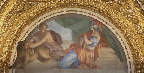 Plafond : Salle des Antonins - La Tempérance et la Paix, au dessus de la corniche, côté est, au nord, image 1/6