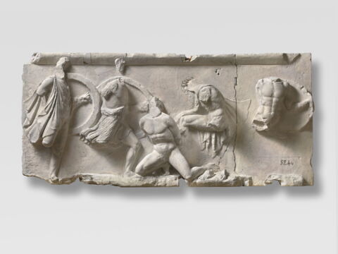 Tirage d'une plaque de frise du temple d'Héphaïstos à Athènes