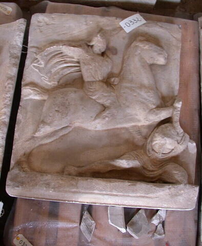Tirage  d'une plaque représentant une Amazone cavalière contre un Grec, image 1/1