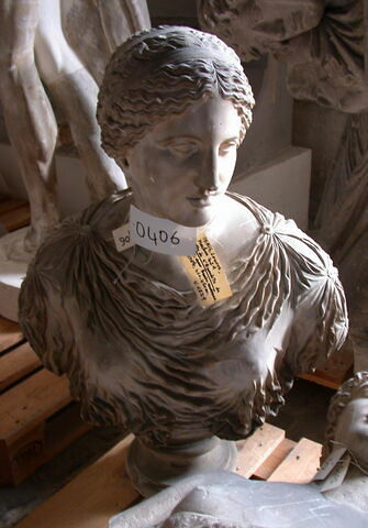 Tirage de la tête de l'Aphrodite de Cnide sur une buste moderne