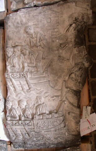 Tirage d’une plaque de la colonne Trajane représentant une scène de navigation, image 1/1