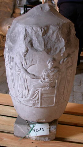 Tirage de la panse d'un lécythe funéraire attique : Aristonikè serrant la main d’Aristokles, image 1/1