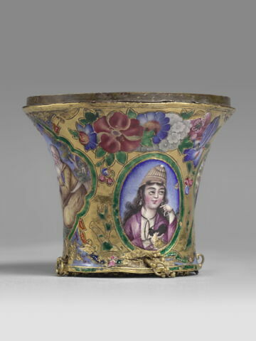 Haut de qalyan orné de paysages et de fleurs, image 5/11