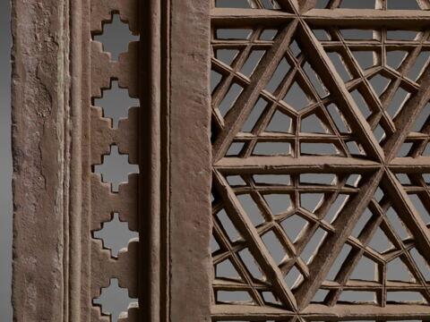 Jali (écran de fenêtre) au treillis de triangles isocèles, image 4/7