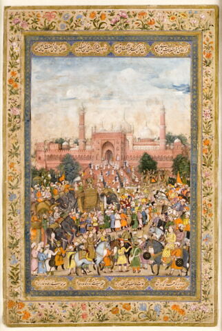 Cortège devant la grande mosquée de Delhi (page d'album), image 9/9