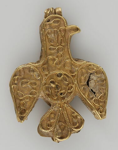 Élément de collier ou pendentif en forme d'oiseau