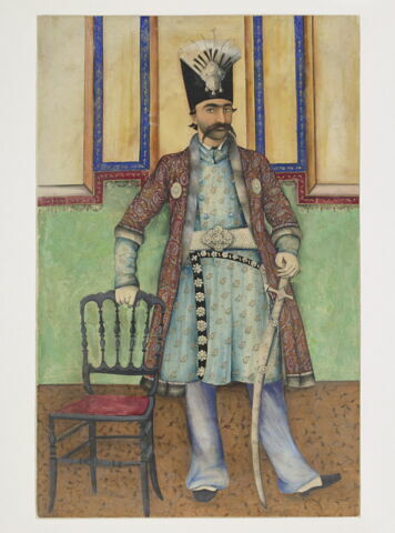 Portrait de Nasir al-Din Shah en pied