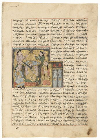 Malika est reçue par le roi Shapur après la prise de la foreteresse de Taïr (page d'un 