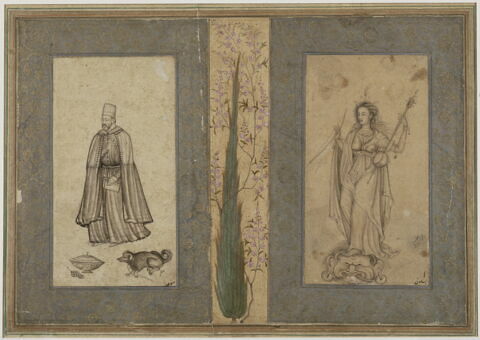 Missionnaire jésuite ; Femme debout sur une tête de monstre (page d'album), image 6/9