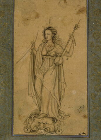 Missionnaire jésuite ; Femme debout sur une tête de monstre (page d'album), image 9/9