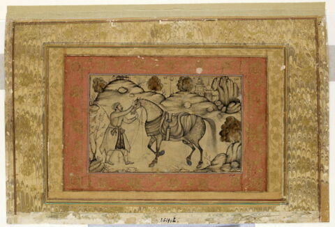Homme et cheval (page d'album), image 2/2