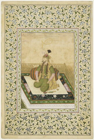 Portrait du souverain Shah Ismaïl (r. 1501-1524) (page d'album)