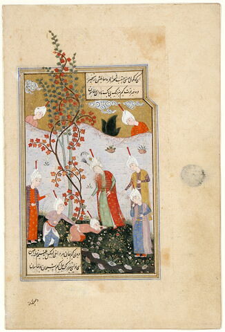 Mahmud de Ghazna et Ayaz ou Prince accueillant une requête (page d'un recueil de poésie), image 1/5