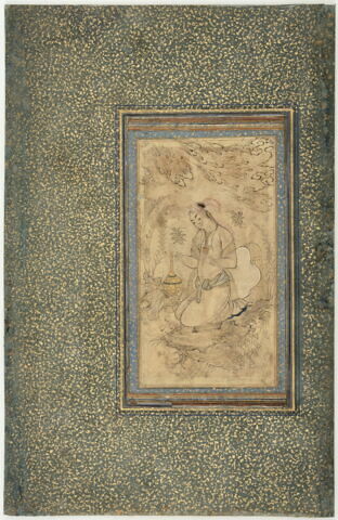 Jeune buveur dans un paysage (page d'album), image 3/3