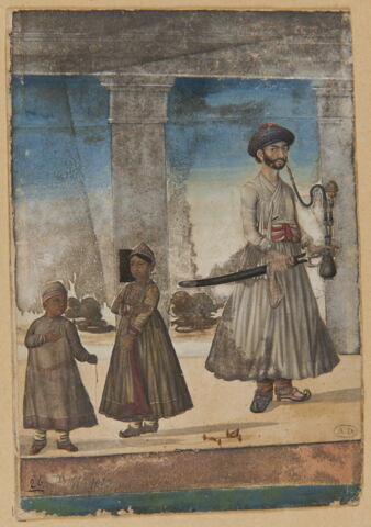 Portrait de sikh et deux enfants