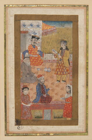 Courtisane et servante dans une assemblée princière : peinture de manuscrit, image 2/2