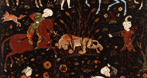 Plat de reliure : scène de chasse, image 13/22