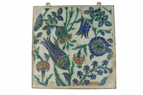 Carreau aux longues tulipes, jacinthes, boutons de rose, jacinthe et rosette, image 2/2