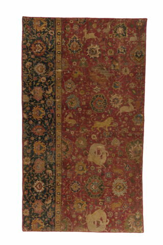 Fragment de tapis aux combats d'animaux