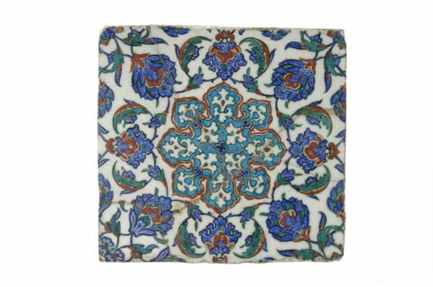 Carreau à la fleur centrale formée et décorée de fleurons, image 2/2