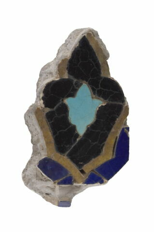 Fragment de mosaïque de céramique à décor de fleuron