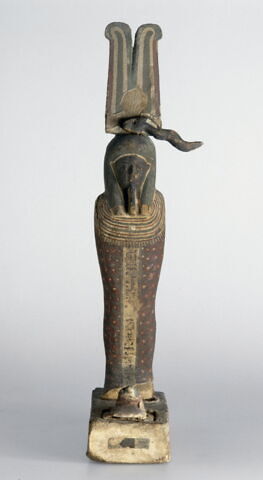 statue de Ptah-Sokar-Osiris ; figurine d'oiseau akhem ; élément momifié