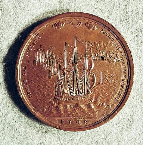 Médaille : En l’honneur du grand amiral Apraxin, 1708., image 1/2