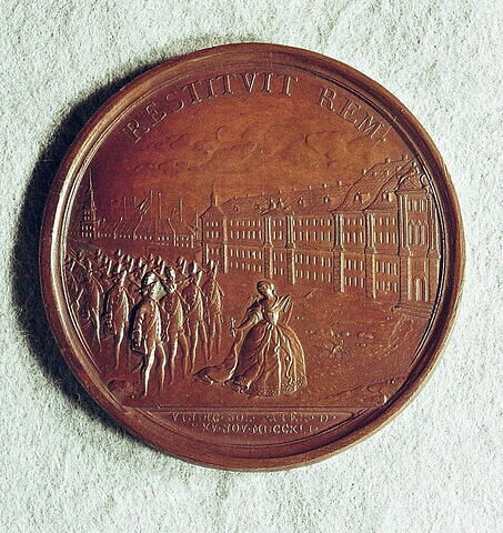 Médaille : Accession au pouvoir d’Elisabeth Ière, 1741.