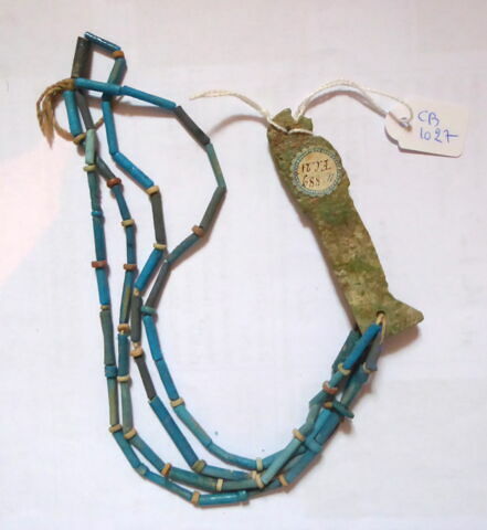 collier à pendentif ; collier à 2 rangs ; perle tubulaire ; amulette, image 3/3