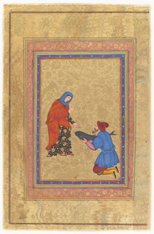 Homme offrant un poisson à une femme (page d'album), image 3/3