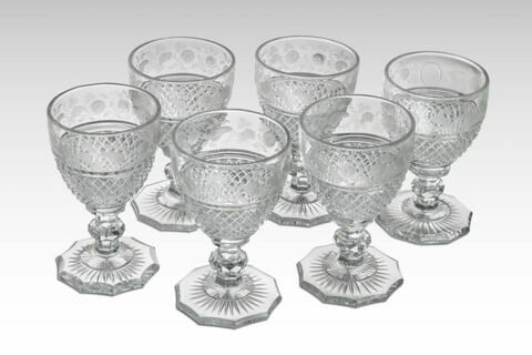 Verre à pied dit en gondole, d'un ensemble de 6, image 2/3