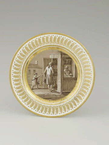 Assiette du Service Encyclopédique n° 45. Ecrivain public