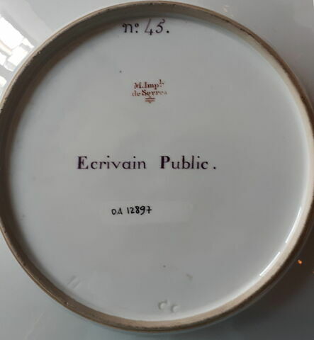 Assiette du Service Encyclopédique n° 45. Ecrivain public, image 2/3