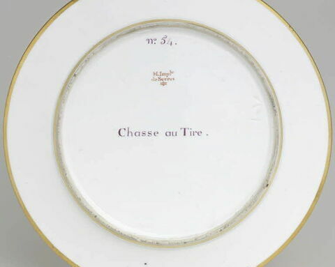 Assiette du Service Encyclopédique n° 54. Chasse au Tire, image 6/6