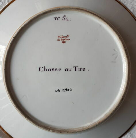 Assiette du Service Encyclopédique n° 54. Chasse au Tire, image 2/6