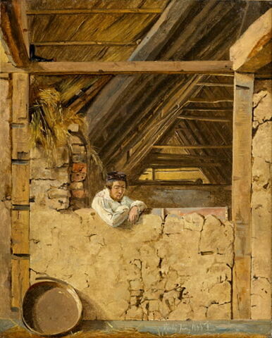 Le peintre Peter Christian Skovgaard dans l'étable de Morten Jensen à Vejby, image 13/13